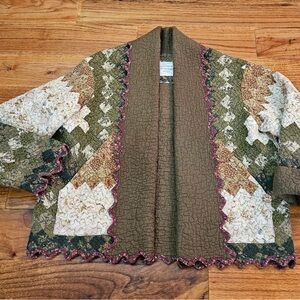 Vintage-Inspired handmade Patchwork quilted jacket